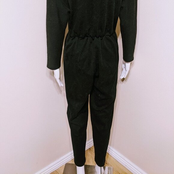 Vintage Byer Too! Black Long Sleeve Jumpsuit Size 11 (Med) Elastic Waist - Picture 8 of 9